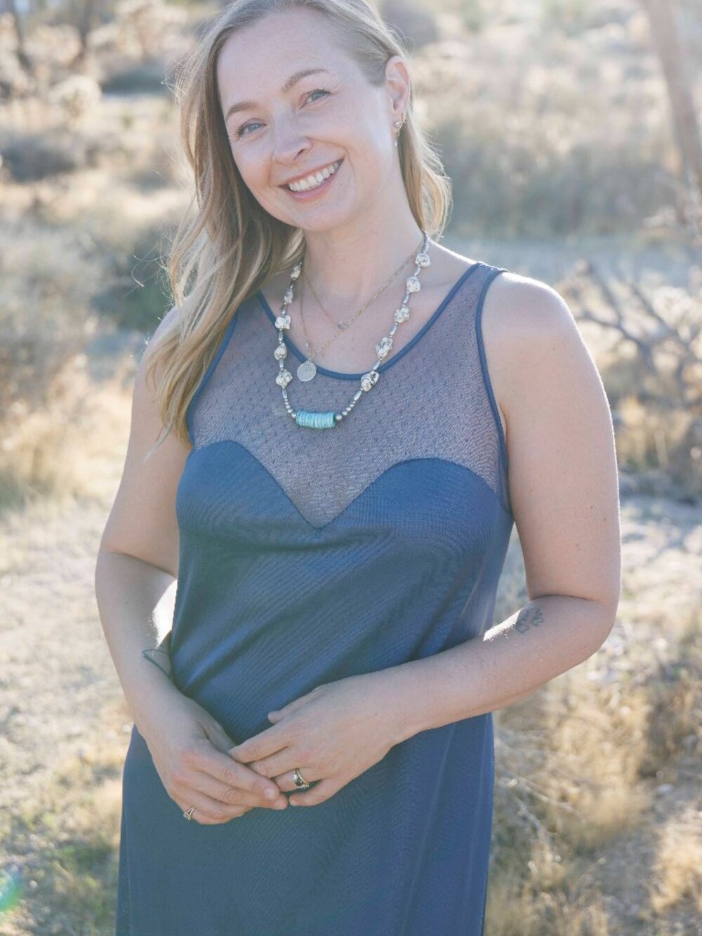VINTAGE | Blue Sheer Sweetheart Slip Dress (medium)